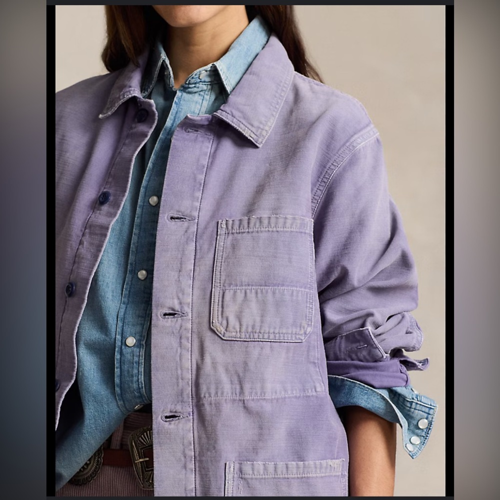 NWT Blank NYC Lavender Denim Chore/Barn Jacket